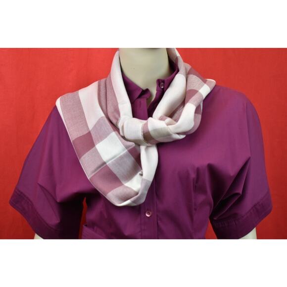 NWT BURBERRY TONAL PINK WOOL CASHMERE NOVA CHECK LIGHTWEIGHT SCARF 18X80 200X45 - Picture 8 of 12